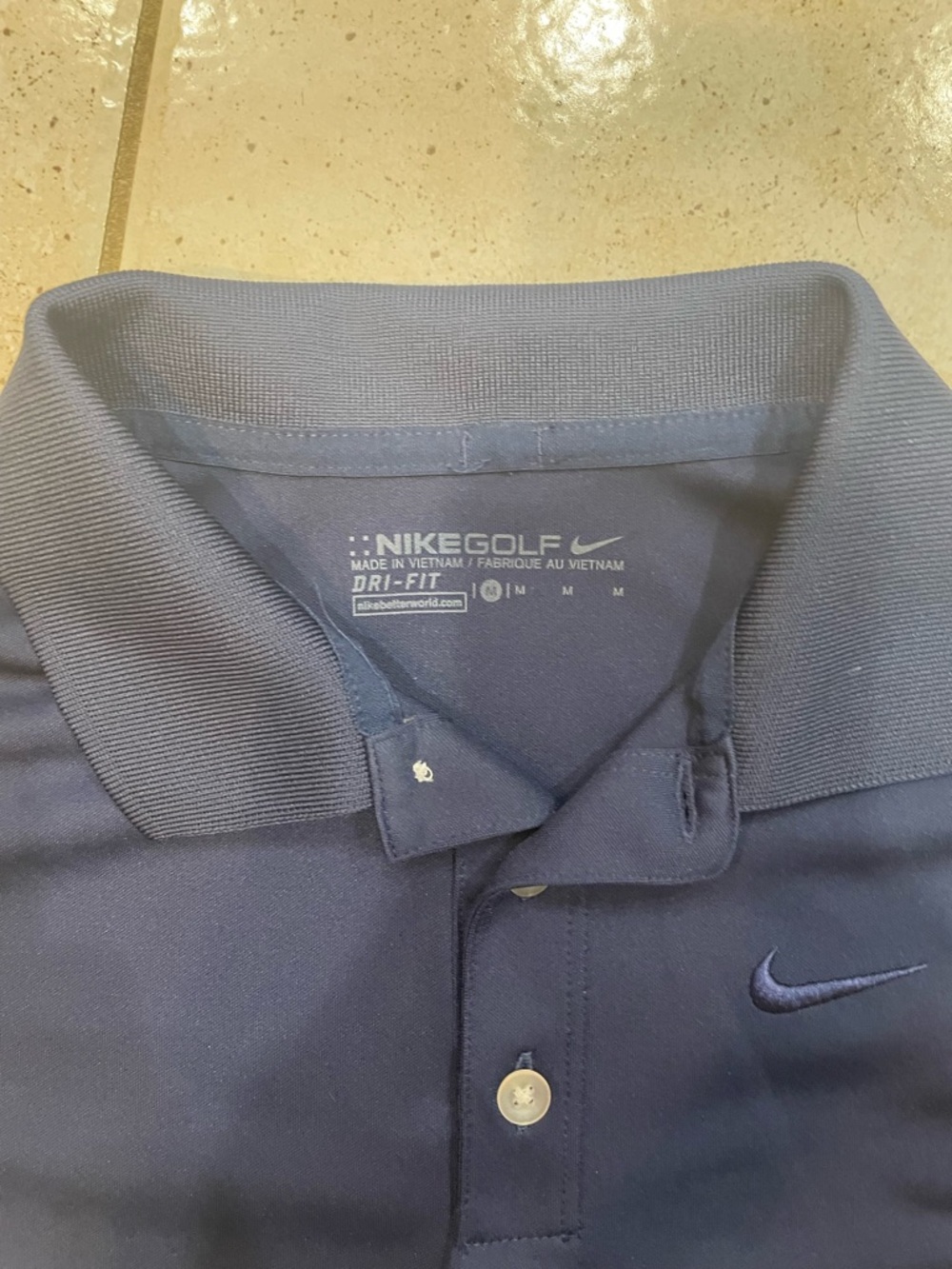 Nike Navy Blue Golf Polo with Subtle Swoosh - Picture 2 of 2